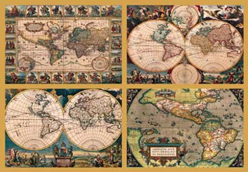 Riesenpuzzle
      "Vier Weltkarten"